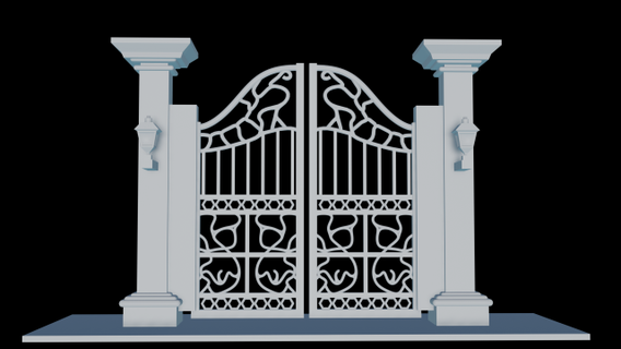 dimensional gateway designs gate architecture barrier door grille lock entrance security wooden fence iron entry ironwork futurism enclosure cutting railing grid house 3d print model - Mito3D