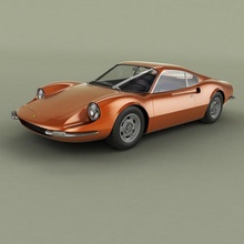 dino ferrari 206gt prototipo2 3d model in classic cars 3dexport sport racing coupe vehicle prototype 3d print model - Mito3D