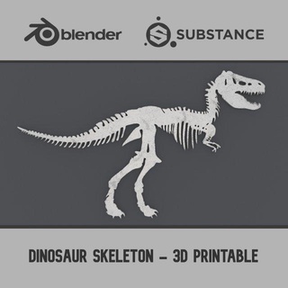 dinosaur skeleton - printable 3d print model in biology 3dexport printing 3dprinting 3dprintable dino bones archeology 3dprint accessory accessories decoration gift blender substance 3d print model - Mito3D