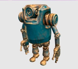 kirli robot botlar bot android droid Demir metal oyuncular çelik tamirciler makine motor 3d print model - Mito3D
