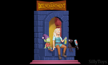 disenchantment diorama - disenchantment diorama bean luci elfo elf male female castle demon print