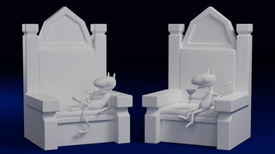 désenchantement luci trône figurine imprimable jouet collectionner personnage fantaisie Lucifer diable démon funko lego 3d print model - Mito3D