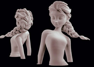 disney elsa congelado estatua esculpir 3d impresión stl archivos descargar figura digital patrón modelo in mujer 3dexport printing 3d print model - Mito3D