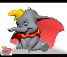 Disneys dumbo zbrush esculpir personaje disney elefante clásico película 3d print model - Mito3D