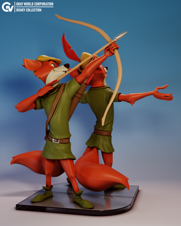 Disney Robin Kapuze Robin Kapuze Tiere Charakter Karikatur Fuchs pelzig Robin Kapuze Disney 3d print model - Mito3D