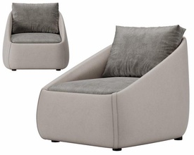 ditra italia dobrar 3d modelo in sofá 3dexport poltrona cortar misturar couro chaise salão xadrez almofada tecido contemporâneo moderno beyl 3d print model - Mito3D