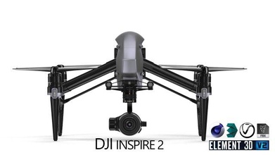 dji inspirar 2 3d modelo in zangão helicóptero 3dexport quadcopter pahntom ar elemento videocopiloto v ray texturizado manipulado 3d print model - Mito3D