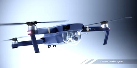 dji mavic pro quadricottero 3d modello in drone elicottero 3dexport cgi corona vray mentale raggio 3ds max alto poli subdiv passatempo 3d print model - Mito3D