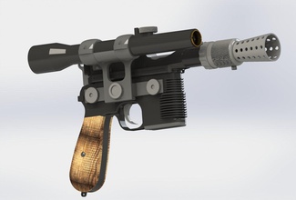 dl 44 han solo blaster pistole star kriege 3d drucken modell 3dexport laser 3dprintable rebell falke jahrtausend hoffnung 3d print model - Mito3D