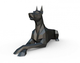 doberman şekil 3d yazdır model in hayvanlar 3dexport 3dprinted 3dprinting sanat hediye düşük poli 3dprint hayvan dekor iç minyatürler heykel oyuncak köpek memeli köpekler 3d print model - Mito3D