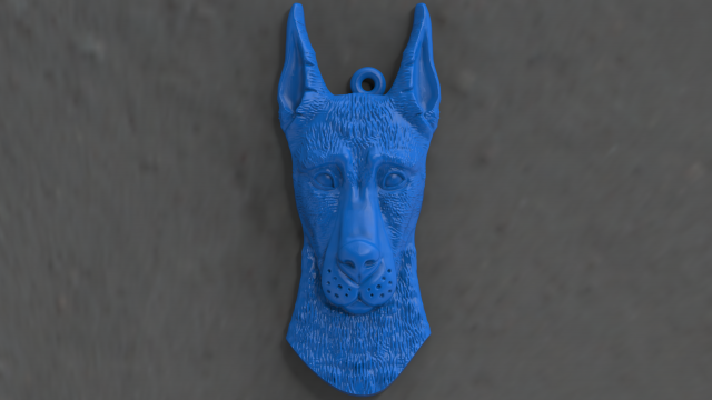 doberman pendente ciondoli cane oro 3D print model - Mito3D