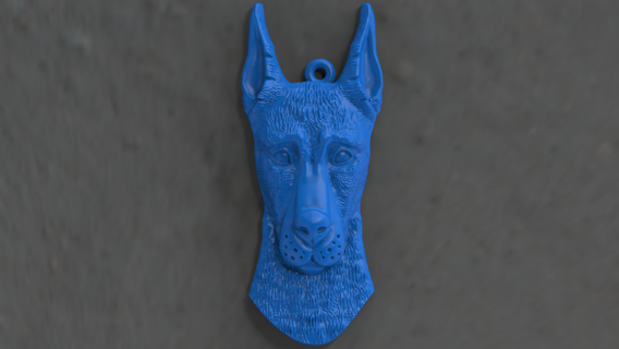Doberman kolye kolye Doberman köpek altın 3d print model - Mito3D