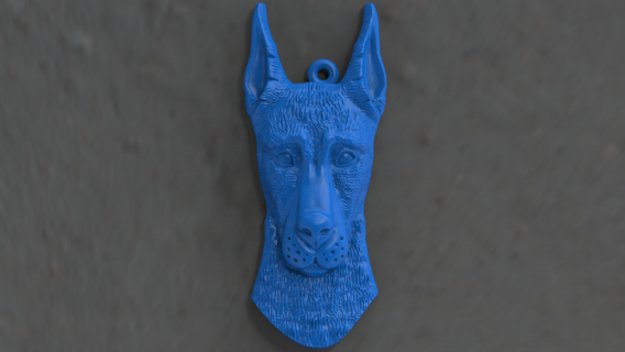 doberman pendente ciondoli doberman cane oro 3d print model - Mito3D