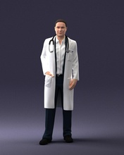 doctor 1121 3d print ready scan model polygon 3dprint human male realistic posed character people miniatures man woman child style success fashion beauty 3d print model - Mito3D
