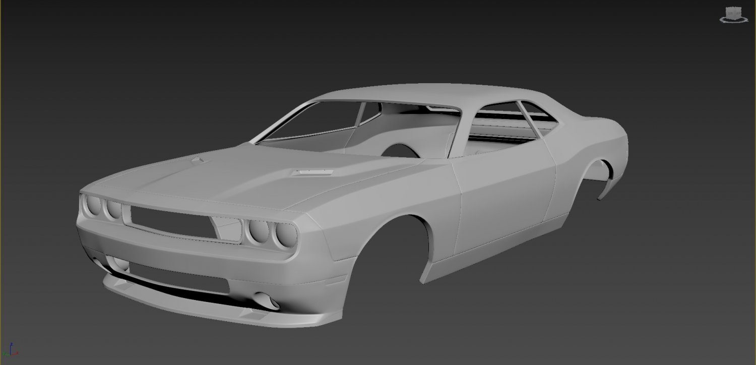 dodge challenger 2008 body print 3d model in automotive 3dexport car cars hobby american auto musclecar sportcar sport printcar drive rc 3D print model - Mito3D