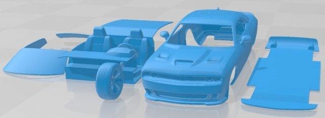 dodge challenger srt hellcat supercharged lc 2015 printable car automotive slot scalextric tamiya rc miniz hobby micro diecast 3d print model - Mito3D
