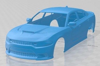 dodge charger srt hellcat 2019 printable body car 3d print model in automotive 3dexport slot scalextric tamiya rc miniz hobby micro 3d print model - Mito3D