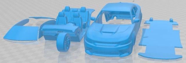 dodge charger srt hellcat widebody 2020 printable car 3d print model in automotive 3dexport slot scalextric tamiya rc miniz hobby micro 3d print model - Mito3D