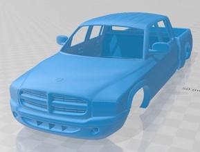 dodge dakota sport quad cab 2000 printable body car slot scalextric tamiya rc miniz hobby micro crawler 3d print model - Mito3D