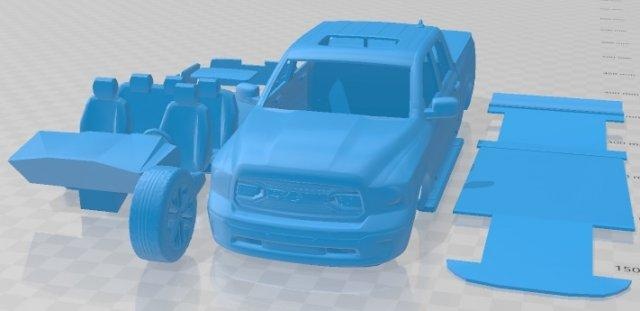 dodge ram 1500 2019 printable car automotive slot scalextric tamiya rc miniz hobby micro 3d print model - Mito3D