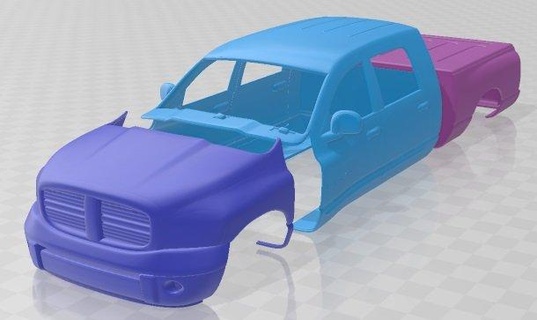 dodge ram 2500 printable body car automotive slot scalextric tamiya rc miniz hobby micro diecast 3d print model - Mito3D