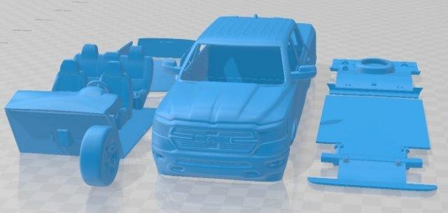 dodge ram bighorn 2019 printable ca automotive car slot scalextric tamiya rc miniz hobby micro 3d print model - Mito3D