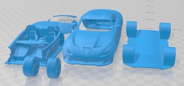 ausweichen Viper gts 2013 druckbar Wagen 3d drucken Modell Automobil Slot scalextric tamiya rc miniz Hobby Mikro 3d print model - Mito3D