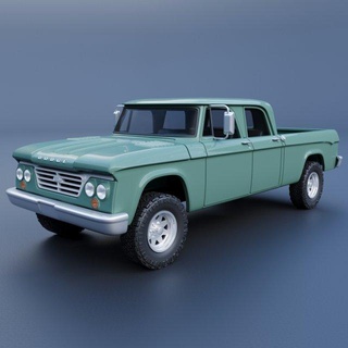 dodge w200 power wagon crew cab 1962 automotive car cars vehicle hobby auto ram truck scale model wheel sla fdm print rc toy 3d print model - Mito3D