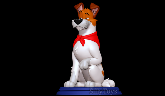 cagnard oliver compagnie animaux disney chien canin Masculin écharpe jack Russell terrier sauvage 3d print model - Mito3D