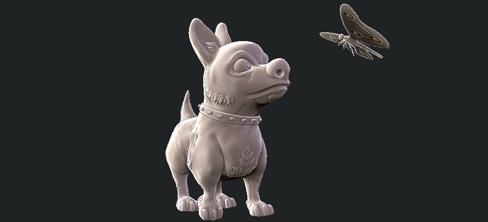 chien modèle 3D impression 3D print model - Mito3D
