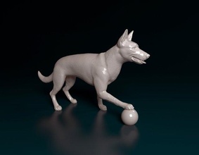 Hund Ball Tier gedruckt stl obj Malinois Belgier Schäfer 3d print model - Mito3D