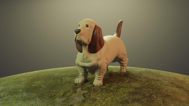 chien basset hound raza perro mascota huhs les chiots animal de compagnie 3d print model - Mito3D
