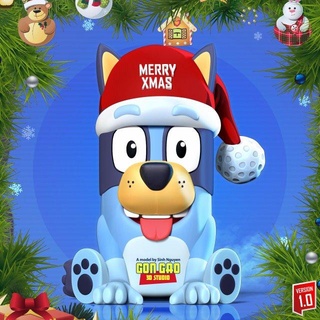 perro azulado animales mascota dibujos animados lindo Navidad invierno 3d print model - Mito3D