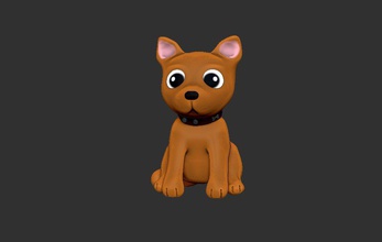 cane chibi regalo 3d stampa modello in animali 3dexport animale domestico portachiavi cartone animato 3d print model - Mito3D