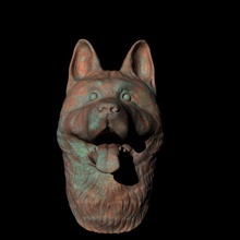 cão rouco 3d impressão modelo in escultura 3dexport perro cabeza diseo projeto 3d print model - Mito3D