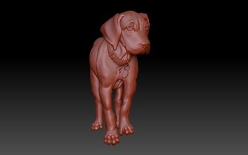cane ridgeback cnc cani animali segugio rhodesiano cresta nudo sollievo bas relief 3d print model - Mito3D