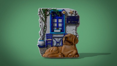 dog souvenir fridge magnet fridgemagnet refrigeratormagnet gift miniatures memorabilia printable embossment refrigerator figurines summer travel 3d print model - Mito3D