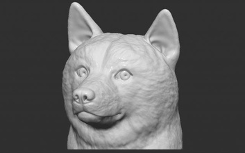 dogen meme shiba inu kopf 3d drucken modell skulptur 3dexport ausweichen ausweichmünze äther elon moschus kryptowährung bitcoin dobermann heiser büste hund tier rottweiler pitbull labrador 3d print model - Mito3D