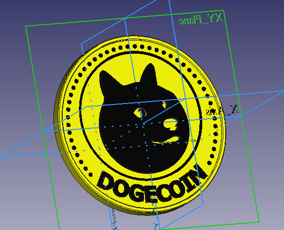 dogecoin modello doge criptovaluta bitcoin moneta ethereum Elon Musk elon muschio 3D print model - Mito3D