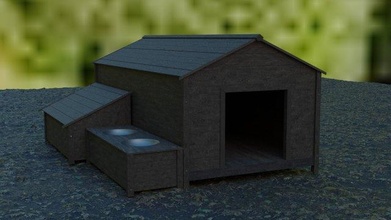 doghouse dog house booth lodging rest dream food safety homemade wood metal 3d print model - Mito3D
