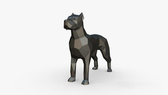dogo Arjantinli hayvanlar Sanat hediye Yazdır düşük poli 3dprint hayvan dekor iç tasarım minyatürler heykel oyuncak karikatür çokgen Şirin 3d print model - Mito3D