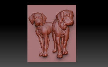 Hunde rhodesisch Ridgebacks cnc Hund ridgeback Tiere hetzen Grat nackt Linderung bas relief Panel 3d print model - Mito3D