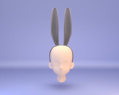 doll hairband bunny ears accessories bjd hare 3d print model - Mito3D