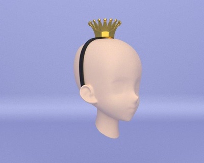 Puppe Haarband Krone Zubehör bjd 3d print model - Mito3D