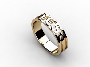 dólar euro anillo el diamante dolar compromiso femenino de oro joya la joyería fotorrealista imprimible los anillos plata piedra vray boda blanco 3d print model - Mito3D