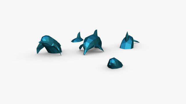 delfín figura animales delfín figura 3dprinted Arte regalo impresión lowpoly 3dprint animal decoración interior diseño miniaturas escultura estatua juguete 3D print model - Mito3D