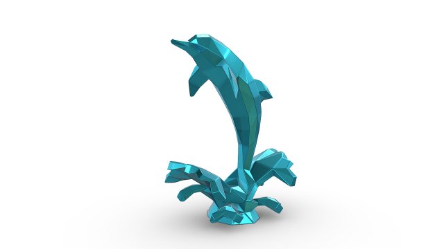 delfín figura animales Arte regalo impresión lowpoly 3dprint animal decoración interior diseño miniaturas escultura estatua juguete dibujos animados poligonal polígono lindo 3D print model - Mito3D