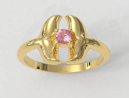 dauphin gemme bague anneaux bague anneaux or gold ring bijoux jewelry rings paulorani branché mode moderne argent dauphin conte Sirène poisson mer vague gemstone ring dolphin ring mermaid ring 3d print model - Mito3D