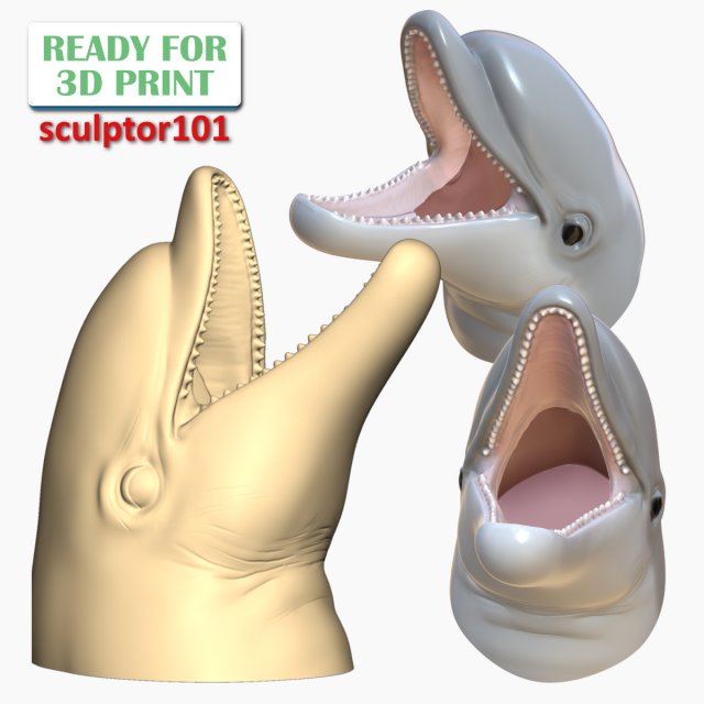 golfinho oco caneta suporte 3d imprimível modelo decoração oceano animal selvagem animais selvagens baleia miniaturas estatuetas lápis 3D print model - Mito3D