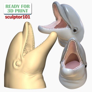 delfino cavo penna titolare supporto 3d stampabile modello arredamento oceano animale selvaggio fauna selvatica balena animali miniature figurine matita 3d print model - Mito3D